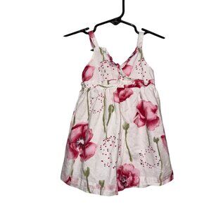Penelope Mack Baby Girls Sleeveless White & Pink Floral Dress 18 Months